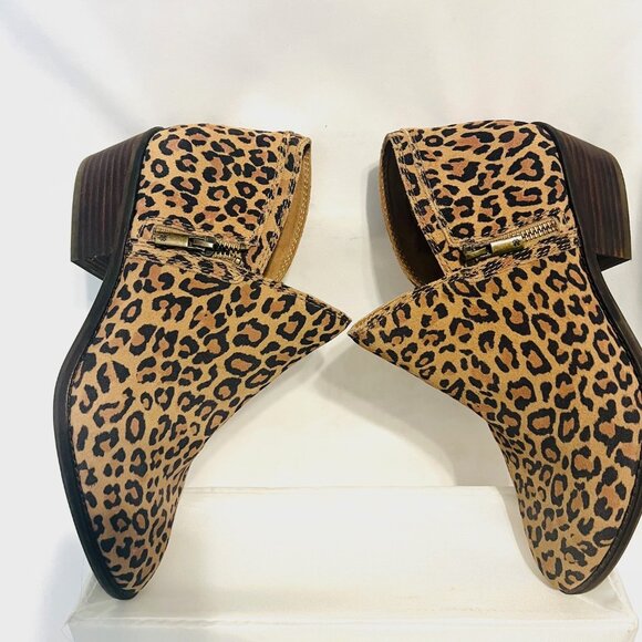 Lucky Brand-NWT-Leopard Print 2" Heels Women's Size 9 Leather Ankle Boots-Comfy - Picture 10 of 15